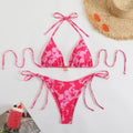 Damen Triangel-Bikini-Set mit floralem Design und verspielten BindShopnoryändern