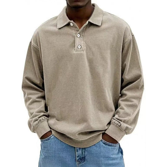 Herren Oversize Langarm Polo aus Baumwollmix Shop Nory