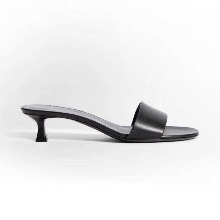Damen elegante Slides mit breitem Satin-Riemen und komfortablem Fußbett