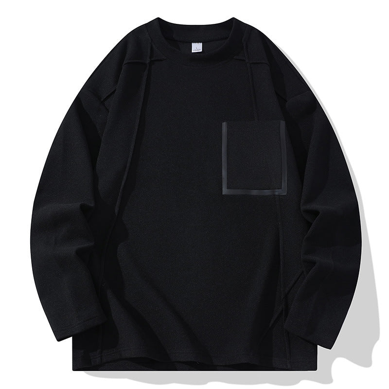 Herren Oversize-Langarmshirt aus strukturierter Baumwollmischung mit Brusttaschen-Detail Shop Nory