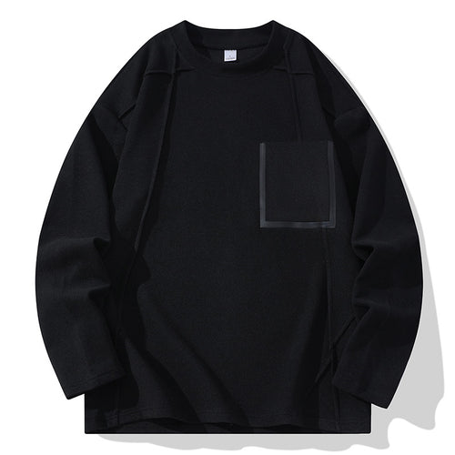 Herren Oversize-Langarmshirt aus strukturierter Baumwollmischung mit Brusttaschen-Detail Shop Nory