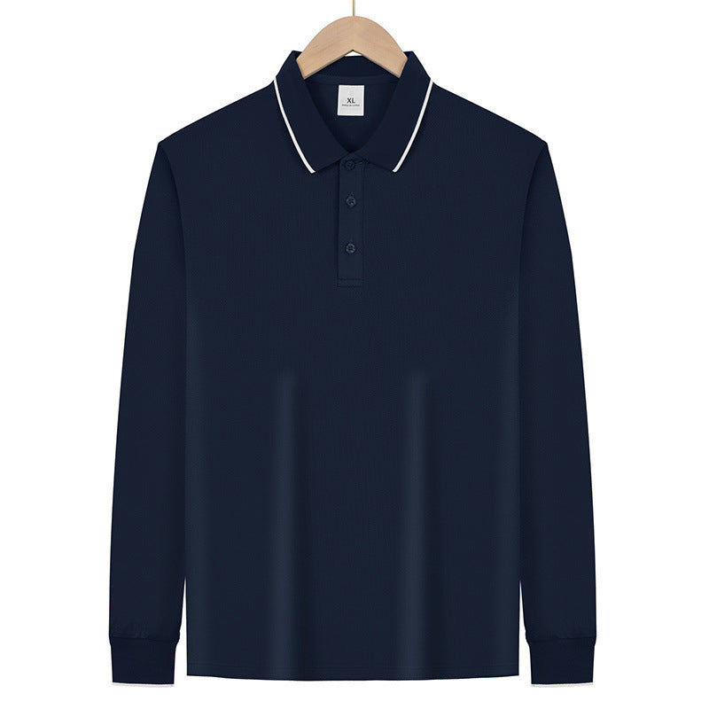 Herren Langärmeliges Funktions-Poloshirt mit Piquéstruktur und Kontrastkragen Shop Nory
