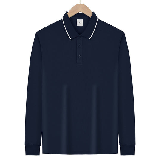 Herren Langärmeliges Funktions-Poloshirt mit Piquéstruktur und Kontrastkragen Shop Nory