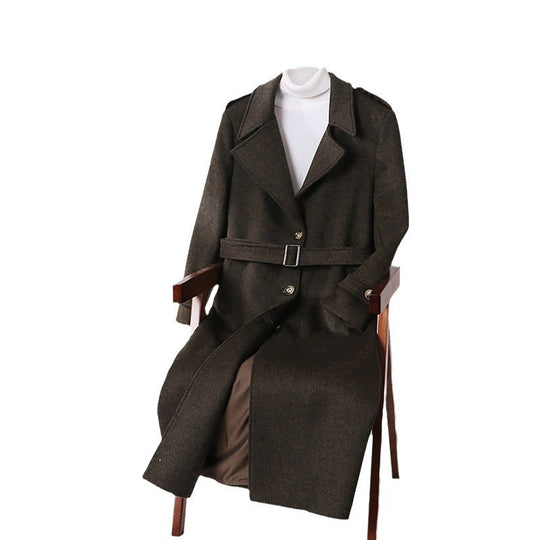 Herren Maxilanger Wollmix-Übermantel mit kastiger Silhouette, Schalkragen und dekorativen Schulterpatten Shop Nory