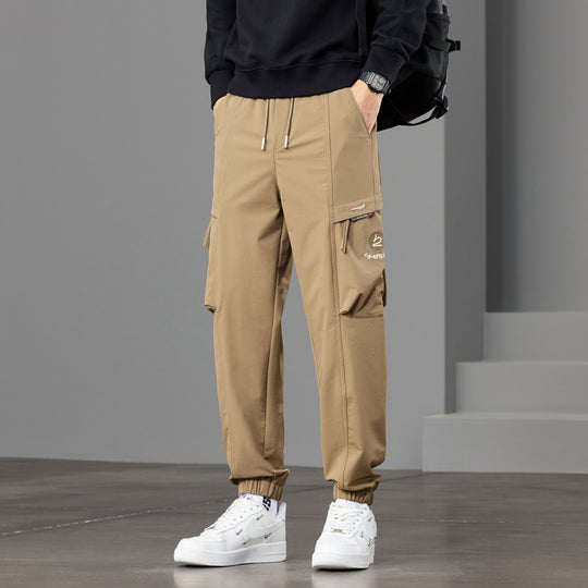 Herren technische Cargo-Joggerhose mit elastischem Saum, Multifachtaschen und Kordelzug Shop Nory