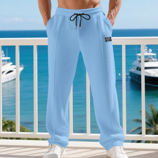 Herren Lässige Waffelstruktur-Jogginghose mit Kordelzug und seitlichen Eingrifftaschen Shop Nory