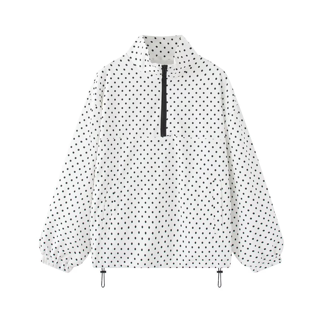 Damen Wasserabweisender Oversize-Anorak mit halbem Reißverschluss und Kängurutasche Shop Nory