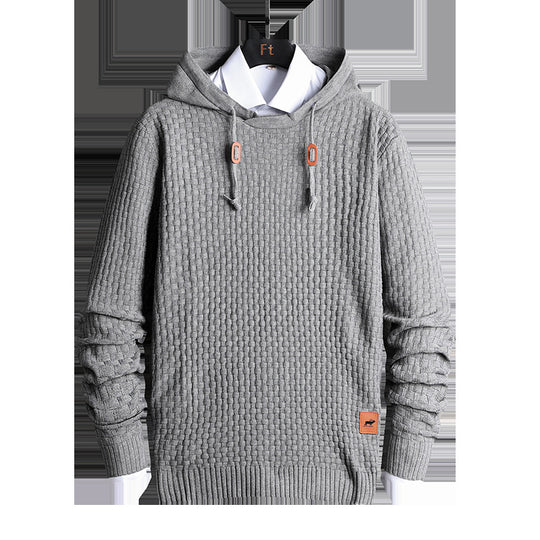 Herren Strukturiertes Kapuzenstrick-Pullover mit Reliefstruktur Shop Nory