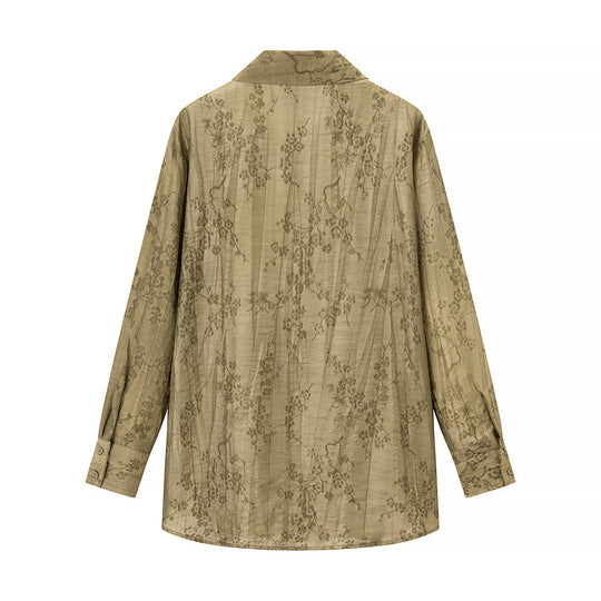 Damen Zweiteiliges Jacquard-Loungewear-Set mit Hemdbluse und weiter Palazzohose Shop Nory