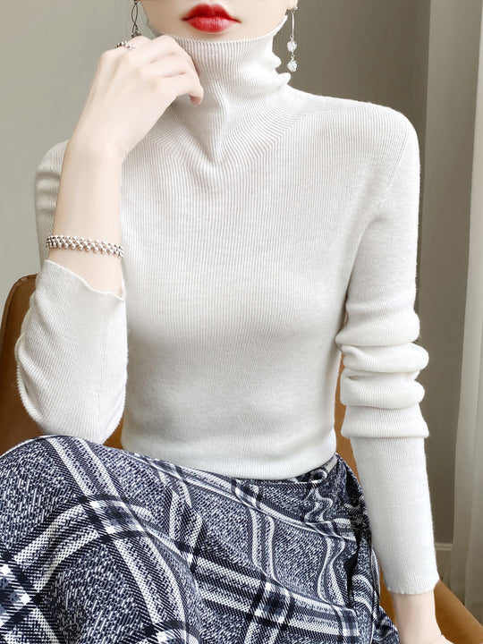 Damen Schmaler Rollkragen-Feinstrickpullover mit elastischer Rippenstruktur und minimalistischer Silhouette Shop Nory