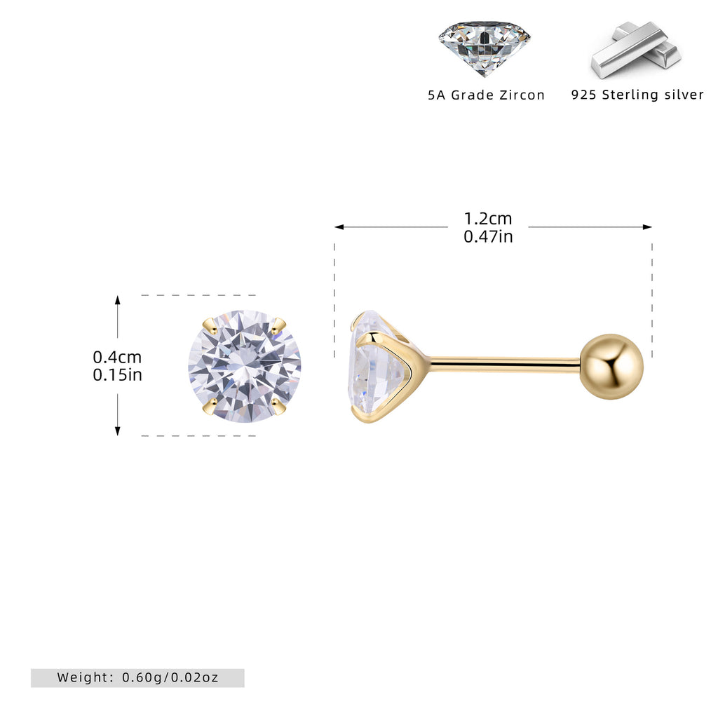 Damen Ohrstecker mit funkelndem Zirkon und hochwertigem 925 Sterling Silber Shop Nory