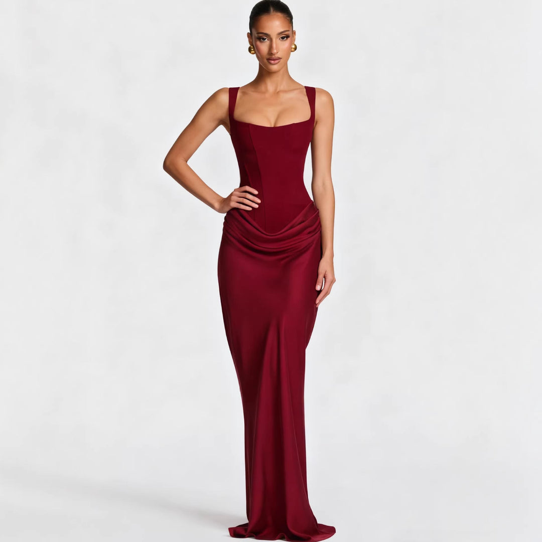 Damen Elegantes und figurbetontes Abendkleid mit vollständig gefüttertem Rock