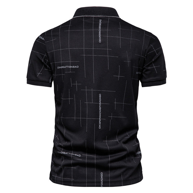 Herren Poloshirt mit modernem grafischen Druck und atmungsaktiver Funktion