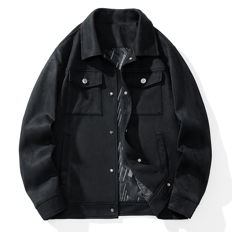 Herren Wildlederoptik Truckerjacke mit gesteppter Innenfütterung und Pattentaschen Shop Nory
