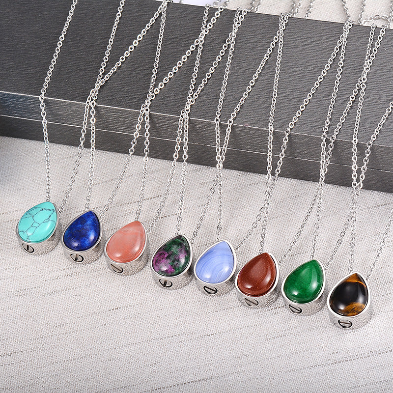 Damen Halskette mit tropfenförmigem Kristallanhänger aus hochwertigem Silber Shop Nory