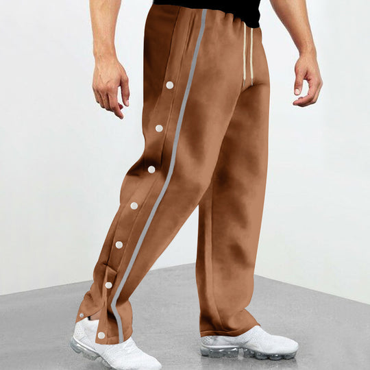 Herren nan Snap-Trackhose mit seitlichen Druckknöpfen, kontrastierendem Seitenstreifen und elastischem Kordelbund Shop Nory