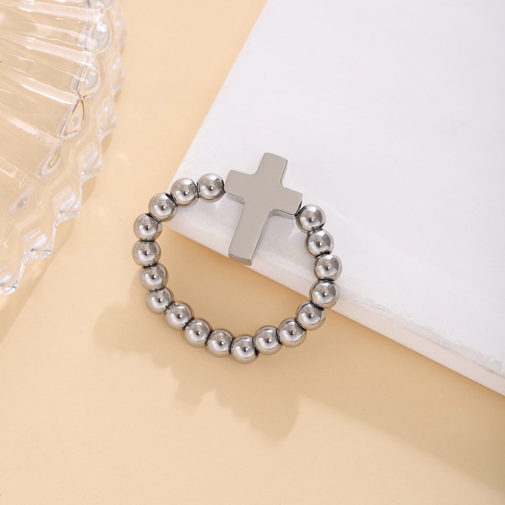 Damen Perlenring mit Glückskleeblatt Shop Nory