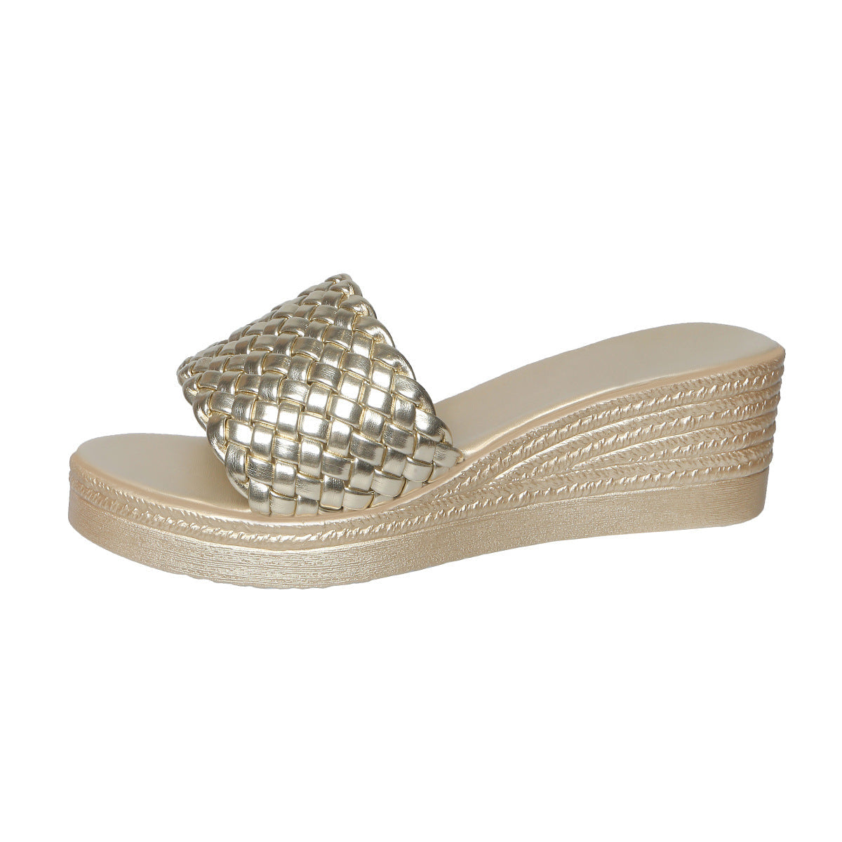 Damen Wedge-Sandalen mit geflochtenem Riemen und ergonomischer Sohle
