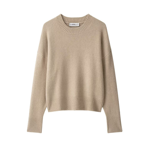 Damen Oversize-Feinstrickpullover mit Rundhalsausschnitt, überschnittener Schulter und extra langen Rippbündchen Shop Nory