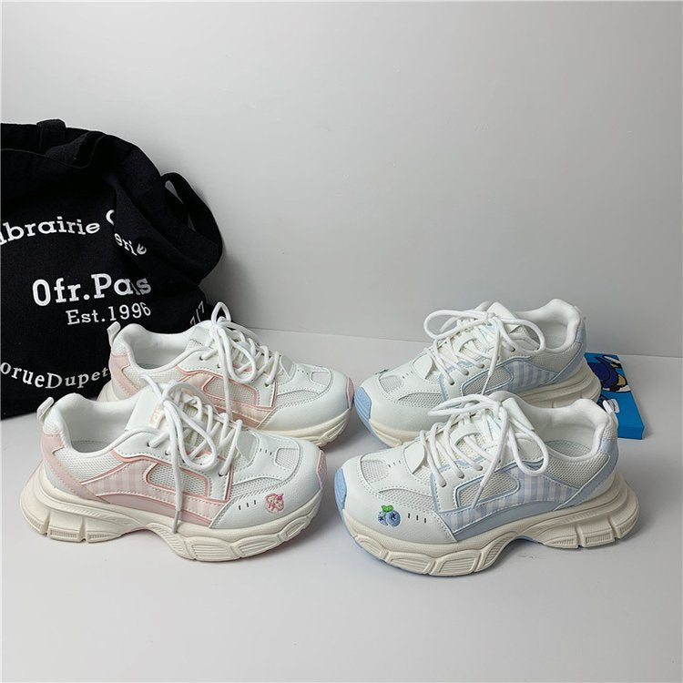 Damen modische Sneakers mit aufgepolsterter Sohle und atmungsaktiver Mesh-Oberfläche Shopnory