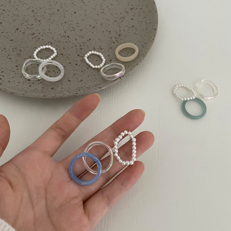 Damen Ring-Set aus handgefertigten Naturmaterialien Shop Nory