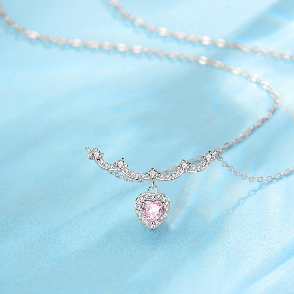 Damen Halskette mit herzförmigem Anhänger und funkelnden Zirkoniasteinchen Shop Nory