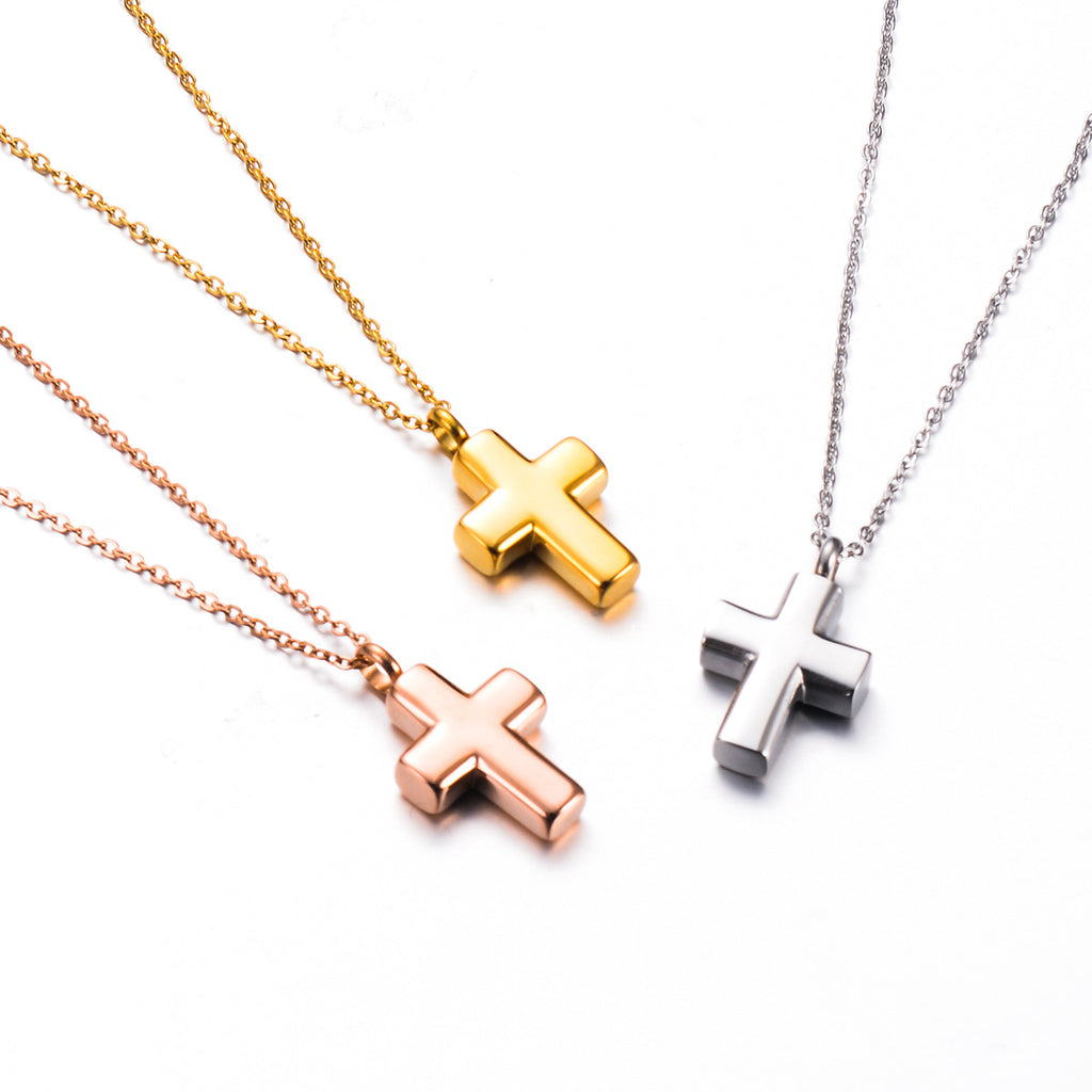 Damen Halskette mit glänzendem Kreuzanhänger Shop Nory