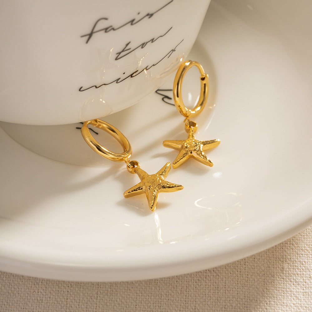 Damen Ohrhänger mit maritimem Sternen-Design aus hypoallergenem Edelstahl Shop Nory