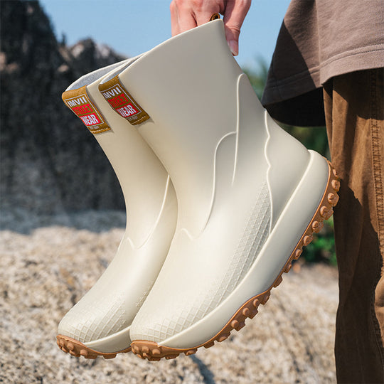 Unisex Wasserdichte Kurzschaft-Outdoor-Gummistiefel mit profilierter Noppenlaufsohle Shop Nory