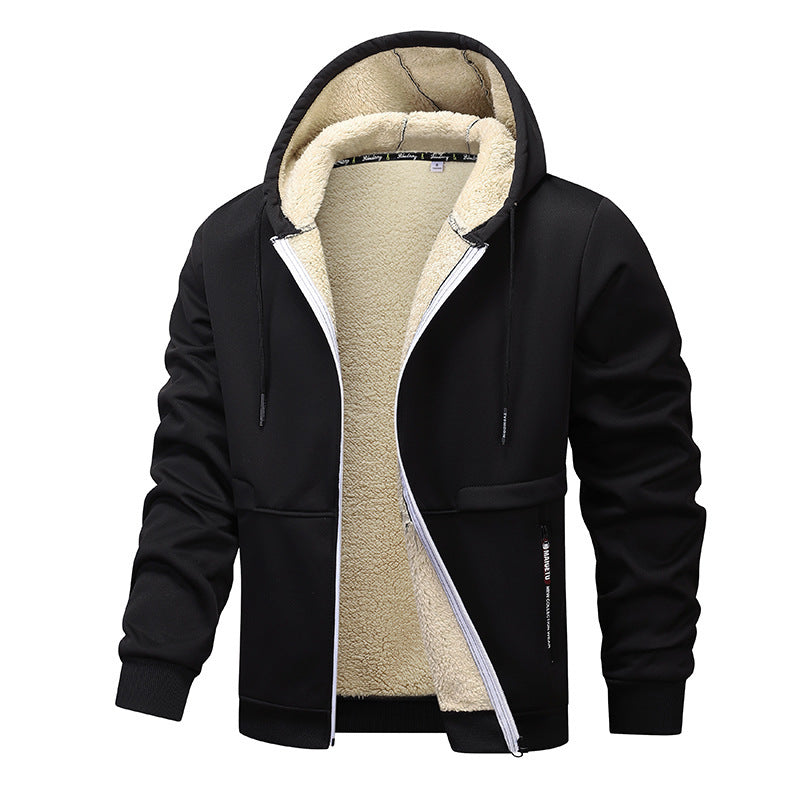 Herren Warme Kapuzenjacke mit Fleece-Innenfutter Shop Nory