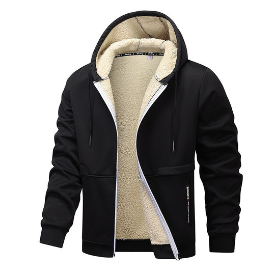 Herren Warme Kapuzenjacke mit Fleece-Innenfutter Shop Nory