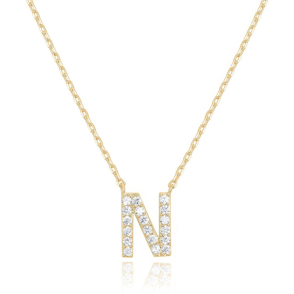 Damen Halskette mit funkelndem Buchstabenanhänger Shop Nory