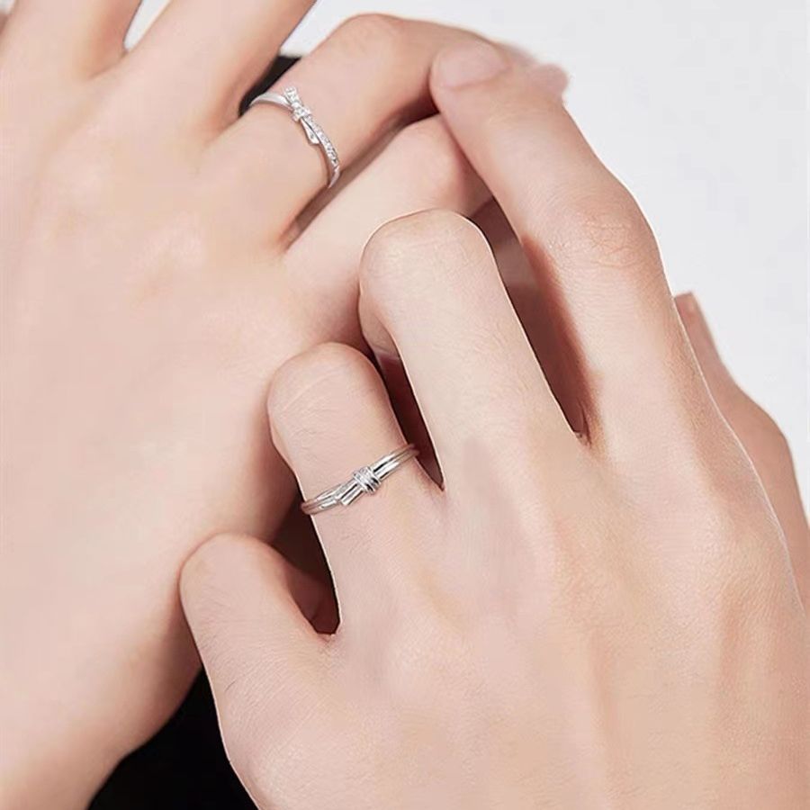 Damen moderner doppelter Knotungsring Shop Nory