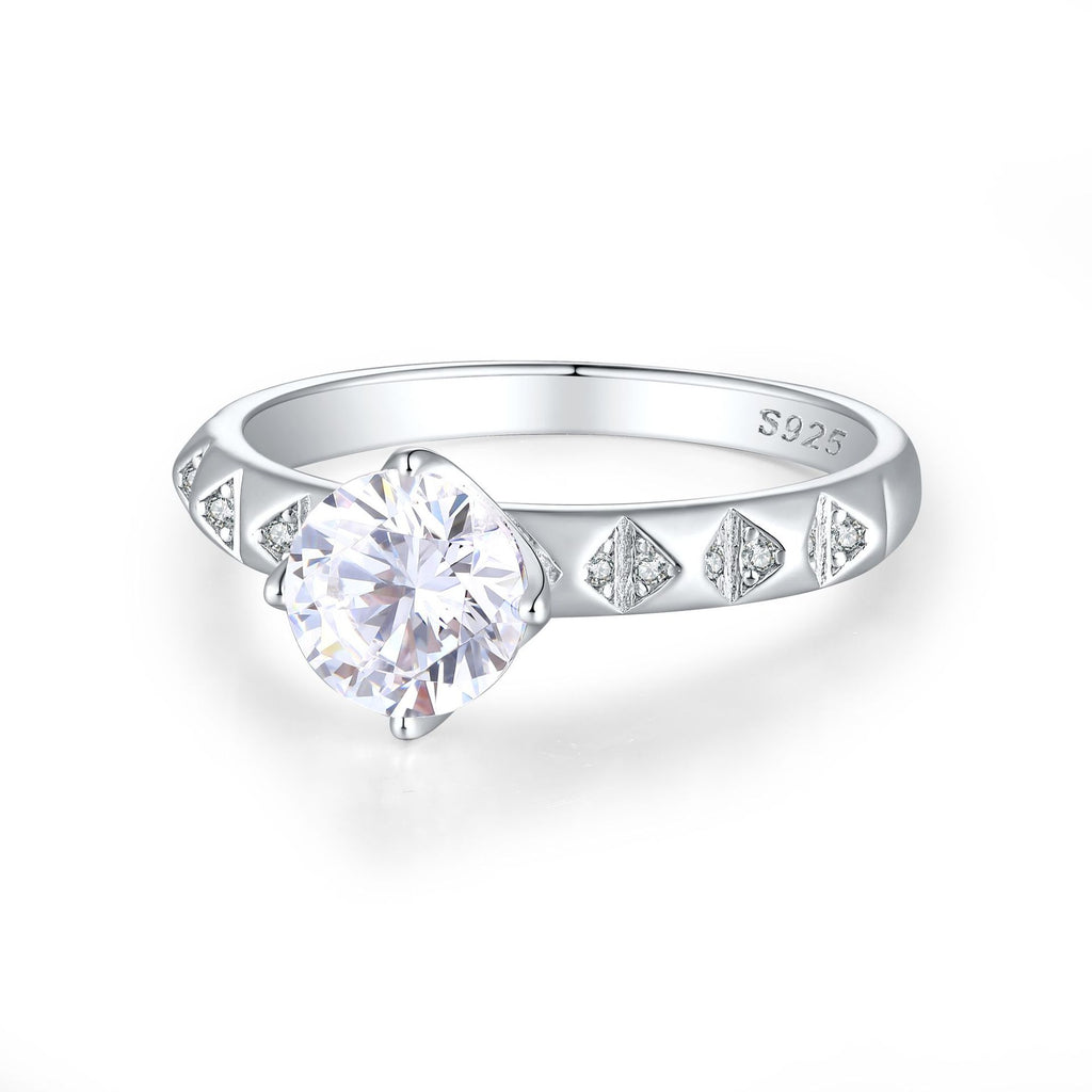 Damen eleganter Verlobungsring mit funkelndem Zirkonia-Besatz Shop Nory