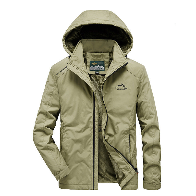 Herren technische Outdoor-Jacke mit wärmendem Teddyfleece-Innenfutter und verstellbarer Kapuze Shop Nory