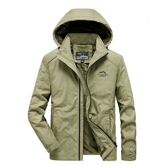 Herren technische Outdoor-Jacke mit wärmendem Teddyfleece-Innenfutter und verstellbarer Kapuze Shop Nory