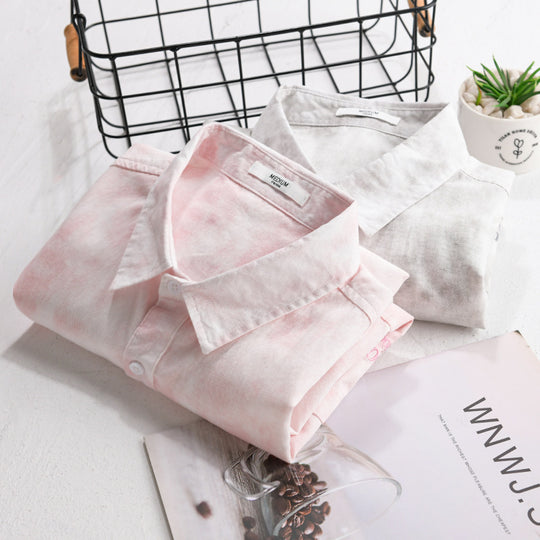 Herren Leichtes Baumwoll-Overshirt mit dezenter Batikoptik, Brusttaschen und Relaxed-Fit Shop Nory