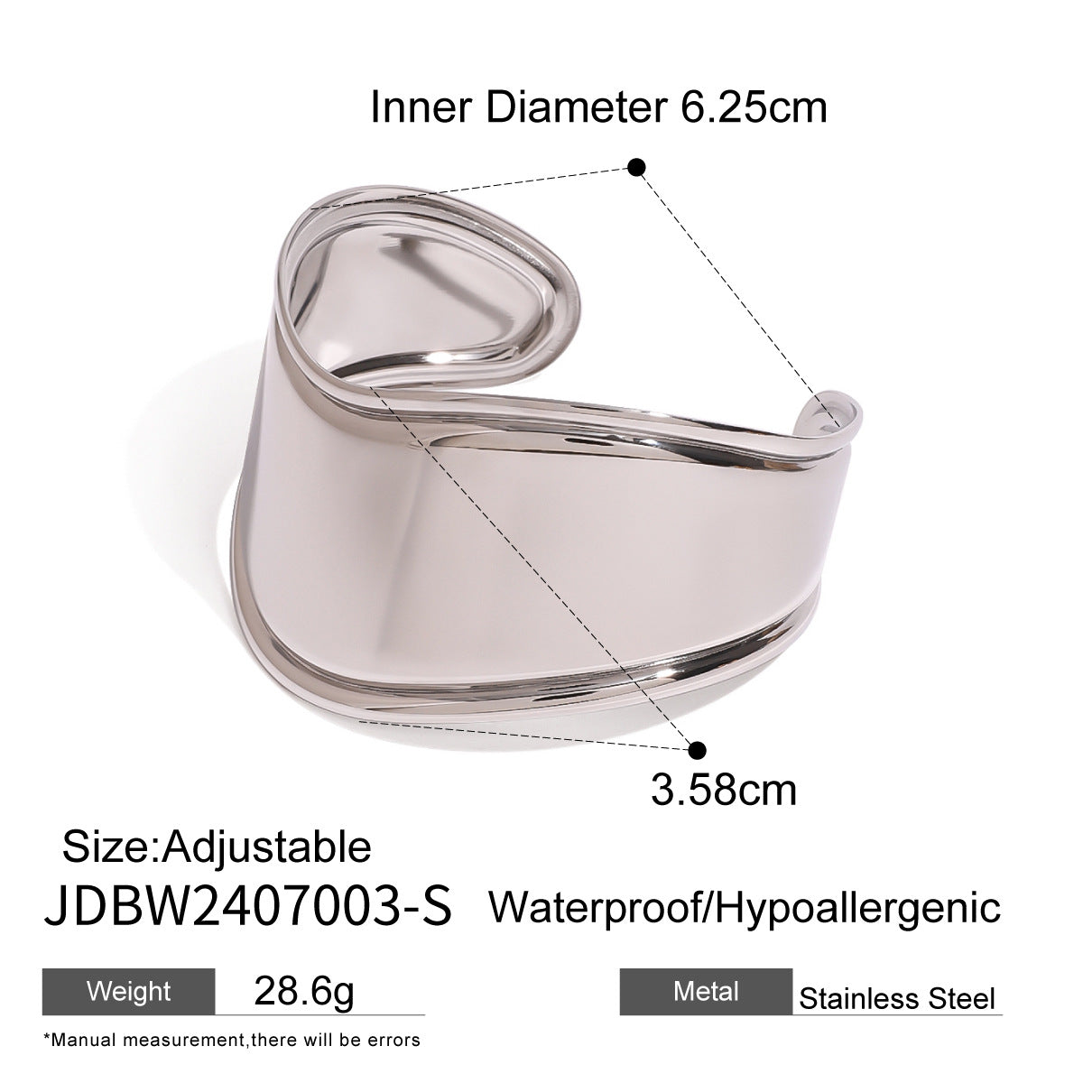 Damen Offenes Armreif mit elegantem Strukturdesign aus hypoallergenem Edelstahl Shop Nory