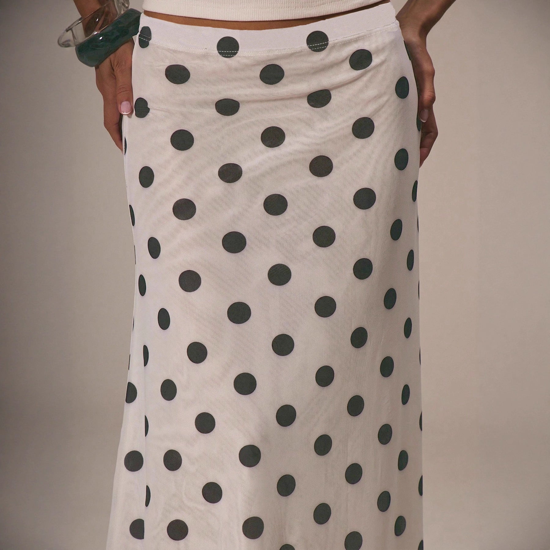 Damen Eleganter Maxirock mit Punkten