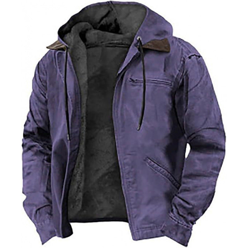 Herren Gefütterte Fieldjacke mit Kapuze und Sherpa-Futter Shop Nory