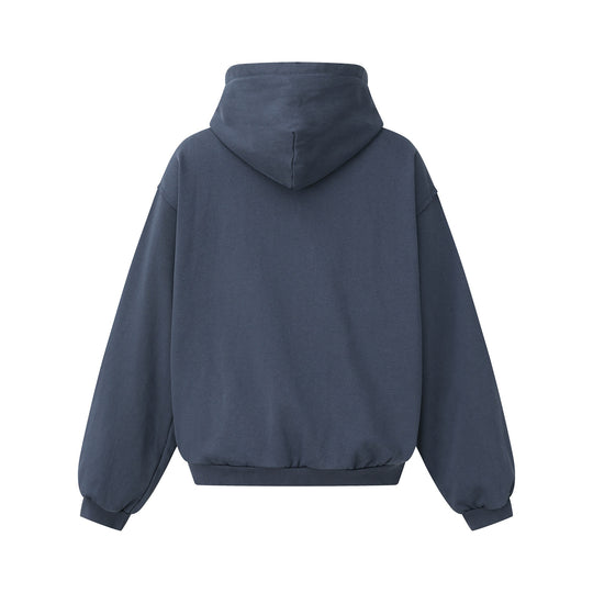 Unisex Oversized Zip-Hoodie im Boxy-Cut mit ausgefransten Saumkanten und Kängurutasche Shop Nory