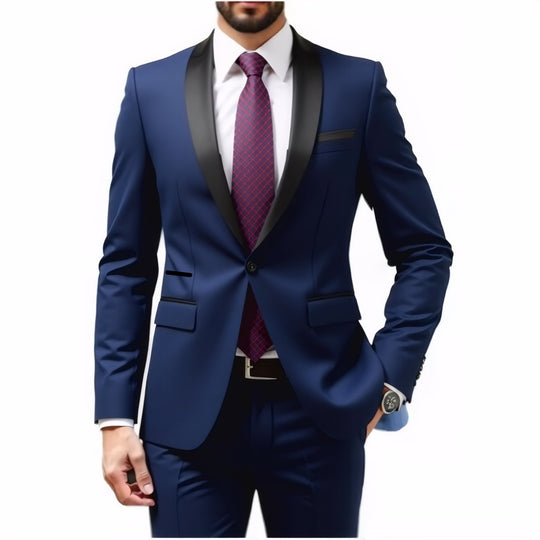 Herren Schmal geschnittener Smokinganzug mit Schalkragen und Ein-Knopf-Sakko Shop Nory
