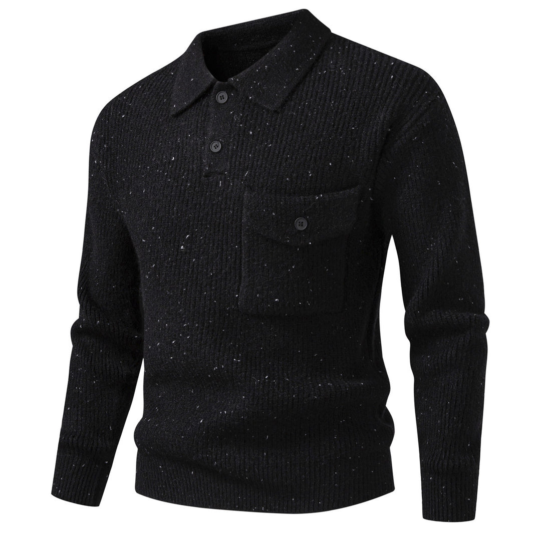 Herren Polokragen-Pullover aus Rippenstrick mit aufgesetzter Brusttasche Shop Nory