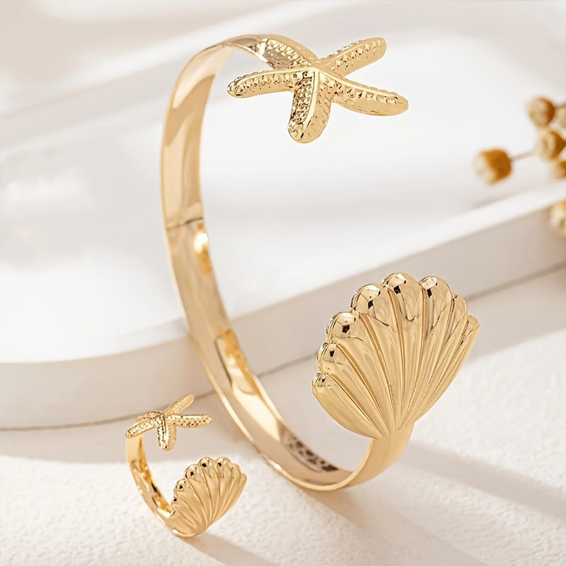 Damen Schmuckset mit maritimem Muschel- und Sternenmotiv Shop Nory