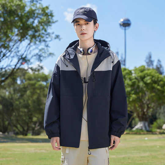 Herren Modische Windbreakerjacke mit verstellbarem Kapuzenkragen Shop Nory
