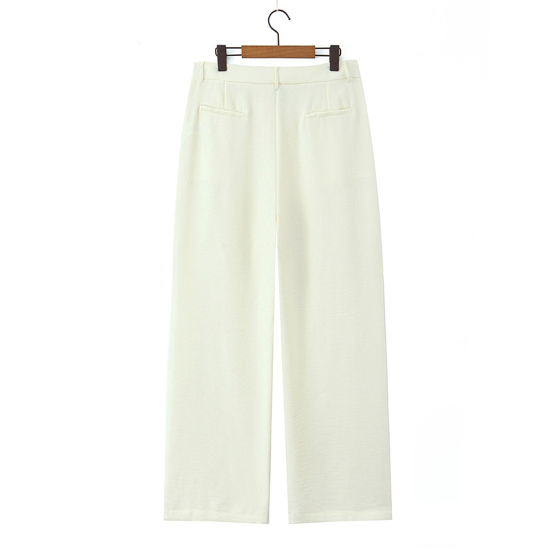 Damen Leicht fallende Highwaist Palazzohose mit weitem Bein und Bügelfalte Shop Nory