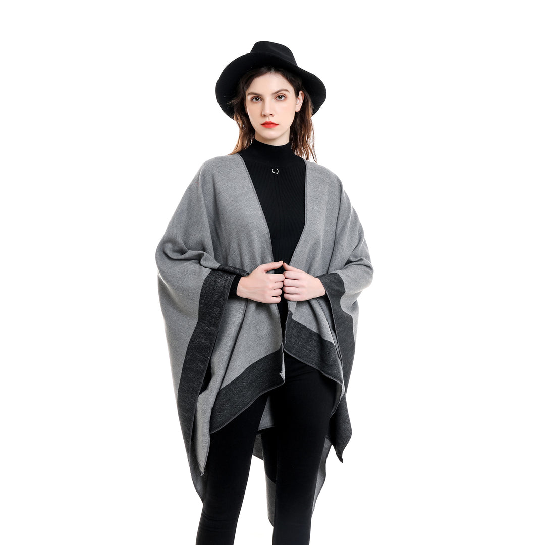Damen Wendbarer Poncho-Cape aus Kaschmir-Mix mit Oversize-Schnitt Shop Nory