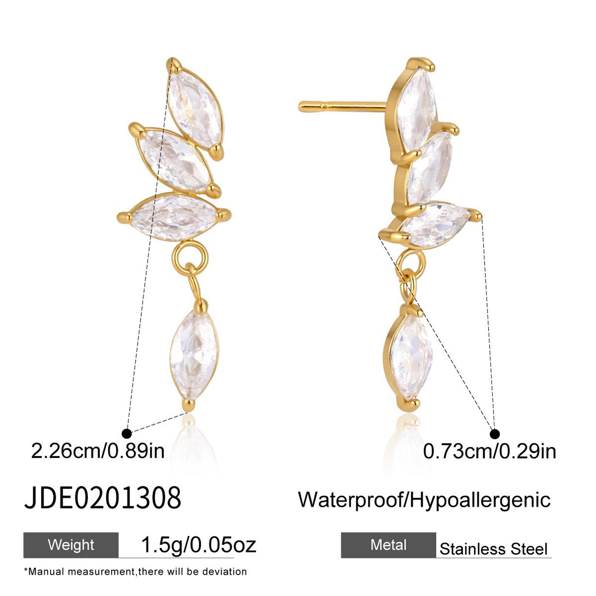 Damen Ohrhänger mit funkelnden Kristallen und hochwertiger Edelstahlverarbeitung Shop Nory