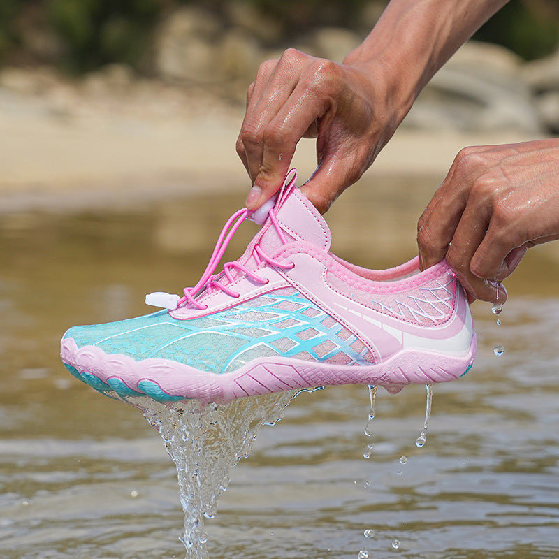 Damen wasserdichte Badeschuhe mit rutschfester Sohle und atmungsaktivem Obermaterial