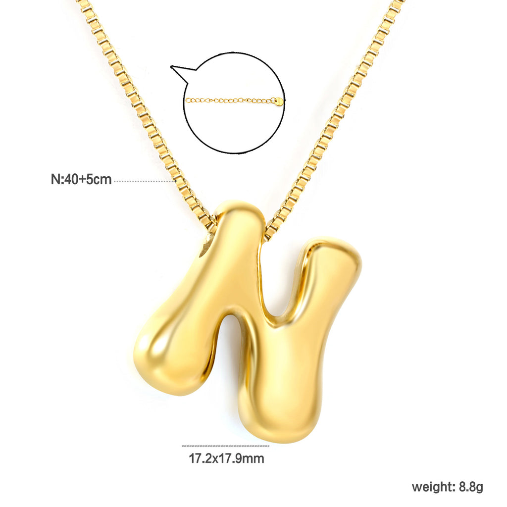Damen Halskette mit modernem Buchstabenanhänger aus hochwertigem Edelstahl Shop Nory